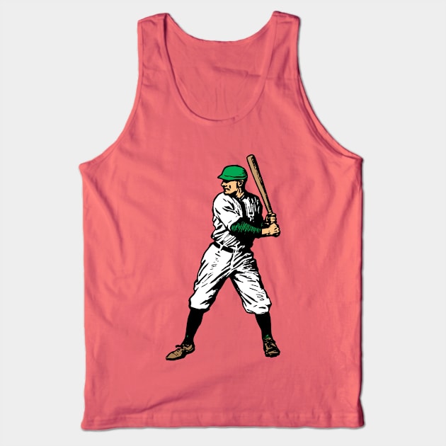 Vintage Baseball Player (Green) Tank Top by GloopTrekker